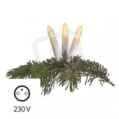 LED vánoční řetěz - svíčky, 7m, teplá bílá, časovač