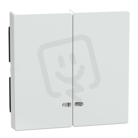 Dvojitá klapka, Merten System M, s průzorem, active white, lesklý plast