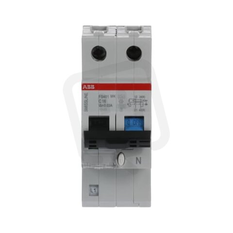 ABB FS401KM-C16/0,03 Kombinace jistič/chránič 2P C 16A 10000 230/400V
