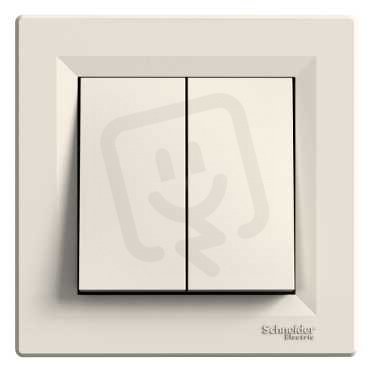 Schneider EPH1100123 Tl. ovládač dvojnásobný, krémová, bezšroubový