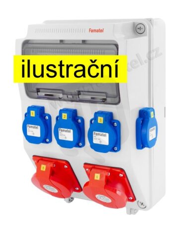 Zásuvková skříň ZSF40200000.0/3958 IP44 jištěná bez chrániče FAMATEL v1119-6kA