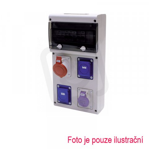 SCAME Zásuvková rozvodnice SELV BLOCK 2x32A/4, 1x16A/4, 3x230V, 1x24V