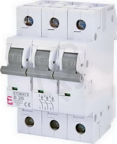 Jistič ETIMAT 6 3p B20 6kA ETI 002115517