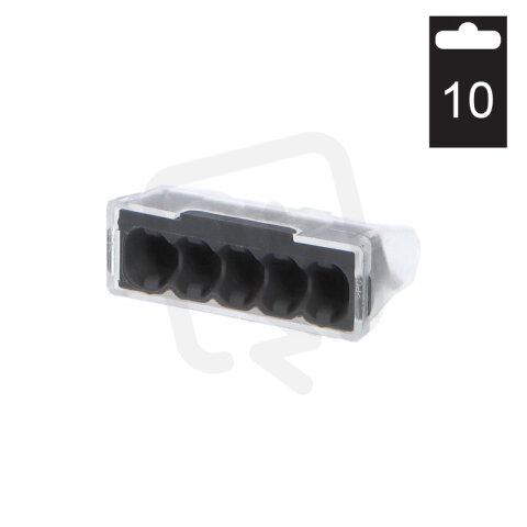 Svorka krabicová SDK 5/10 bezšroubová (5x0,5-2,5mm2 transparentní 10ks) 1047110