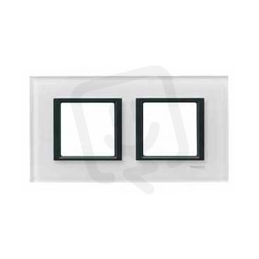Unica Class Krycí rámeček dvojnásobný, White glass SCHNEIDER MGU68.004.7C2