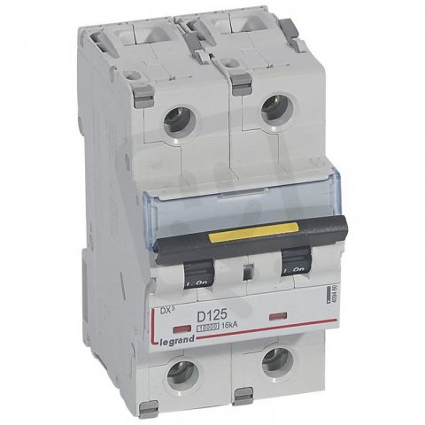DX3 JISTIČ, 2 PÓLOVÝ, CHAR. D,125A 10000A/16KA LEGRAND 409460