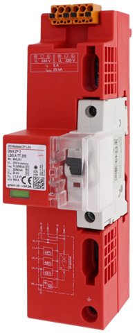 Kombinovaný svodič Typ1+2 DEHNshield ZP + LS 2 LSG pro TT a TN-S-Systémy 909231