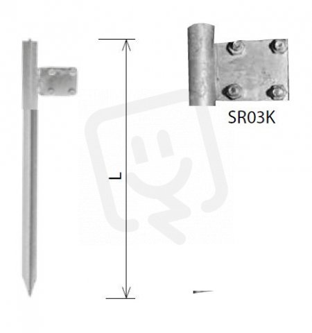 Zemnící tyč 'T' profil se svorkou SR03K ZTT 1,5 + SR 03 K Kovoblesk 21166