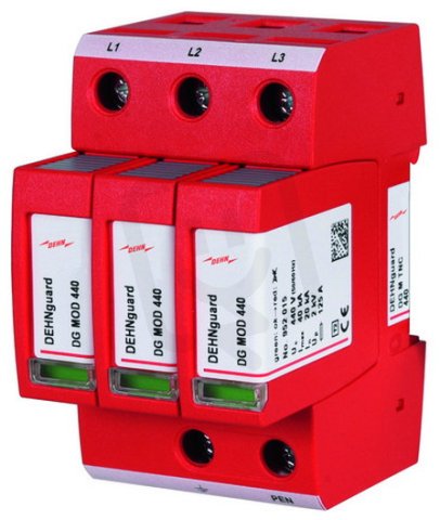 Svodič přepětí DEHNguard M 3-pólový pro TN-C systémy 952303