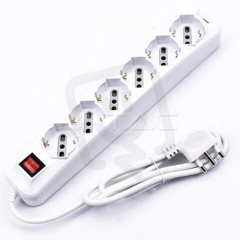 1,5m extension socket W/1 switch (polyba