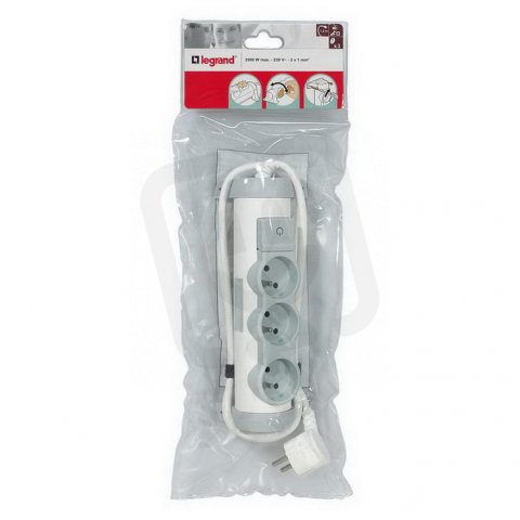Legrand 050071 PRODLUŽOVACÍ PŘÍVOD OD VYP. 3X2P+T, 1,5M