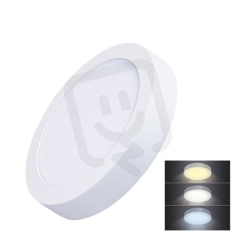 LED mini panel CCT přisazený 18W 1530lm přepínání 3000K 4000K 6000K kulatý WD172
