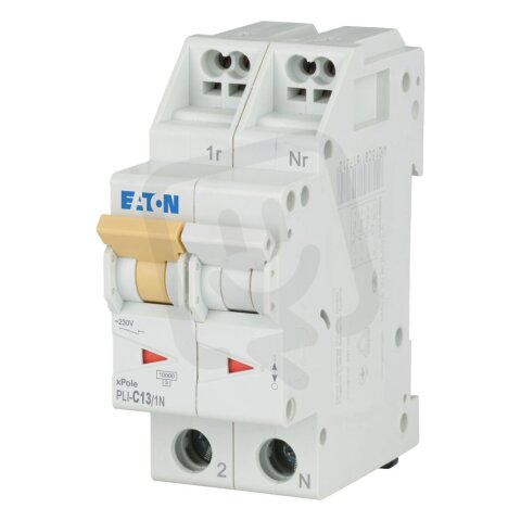 PLI-C13/1N Jistič PLI (bezšroubové svorky nahoře) char C 1+N-pólový 10kA 13A