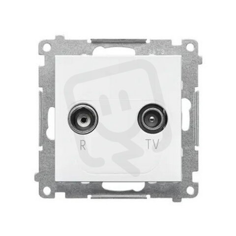 Zásuvka anténní R+TV koncová (přístroj s krytem), 1x vstup: 5÷862 MHz bílá matná