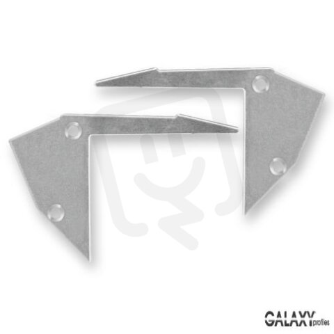 End cap E83 aluminium for profile SP1 right/left, incl. screws GALAXY PROFILES