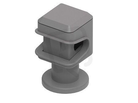Plastový držák vedení průměr na drát 8mm, závit M6, šedý, plast GROMTOR 310118