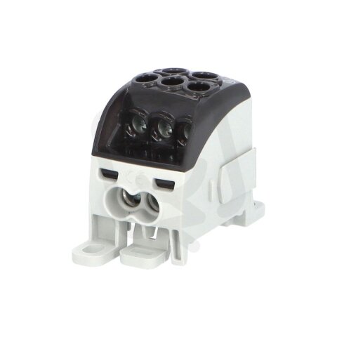 Blok pro rozdělení fází PDB 160, 1pól., 164A, 690V, černý/průhl. víko, na DIN