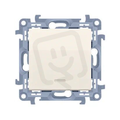 Ovládač zapínací, s orientačním LED, řazení 1/0 So, 10AX, 250V, krémová