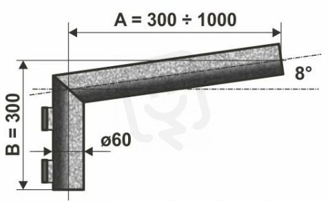 SKS 1 - 300 výložník lomený, stěnový AMAKO 1210300060