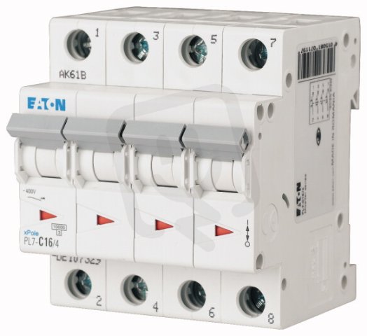 Jistič PL7-D40/4, char D, 4-pólový, 10kA, 40A EATON 165208