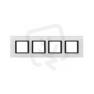 Unica Class Krycí rámeček čtyřnásobný, White glass SCHNEIDER MGU68.008.7C2
