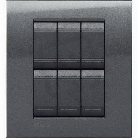 BTICINO LIVINGLIGHT RÁMEČEK HRANATÝ 3+3MODULOVÝ OCEL LNA4826AC