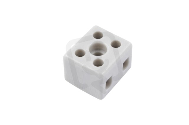 Svorkovnice keramická AK 2/6 A-BI 2pól. 2x4mm2 32A T300 porcelánová (bílá)