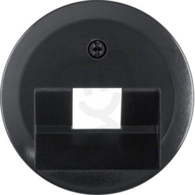 Centrální díl, pro zásuvku datovou 1x RJ45, serie 1930/glas, černá lesk 140701