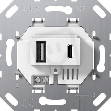 Napájení USB 2x typ A/C vložka bílé GIRA 234900