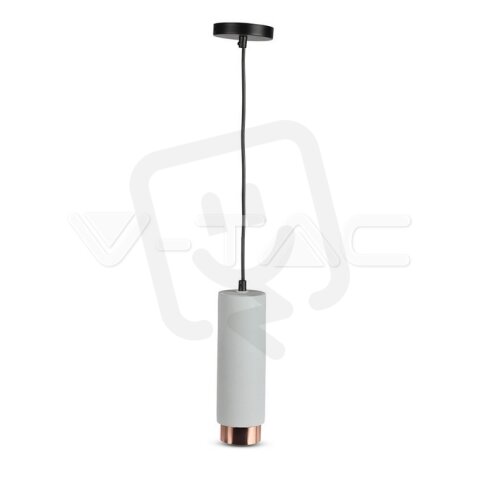 GU10 Fitting Gypsum Concrete Pendant Metal With Matt Rose Gold Bottom, VT-864
