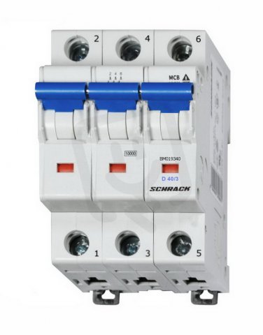Instalační jistič 10 kA, D 40A, 3P SCHRACK BM019340--