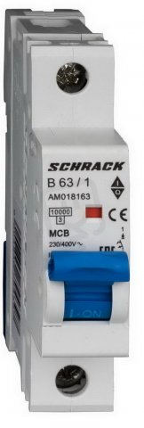 Instalační jistič AMPARO 10kA, B 63A, 1P SCHRACK AM018163--