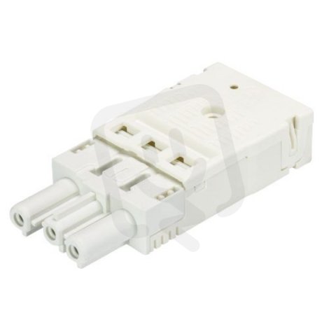 zásuvka na kabel, 3-pól, pružinové svorky, smyčkovací, gesis, bílá