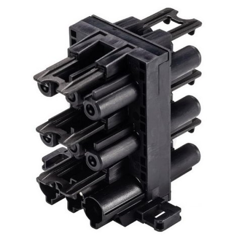 rozvodný blok 1/5, 3-pól, gesis, s držákem, černý WIELAND 92.030.5353.1