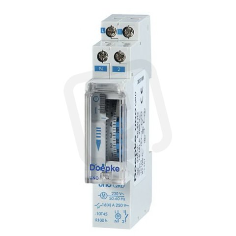 Mechanické spínací hodiny Uno D  1 sp. 0 rozp. 0 přep. 230 V AC DOEPKE 09800033