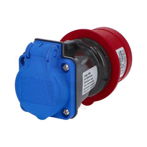 Adaptér 13922FR IP54/400V/16A - vidlice CEE / zásuvka s kolíkem FAMATEL 13922FR