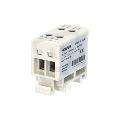 Svorka univerzální UK 16/2 A 85A 1pól AL/CU krytá šedá na DIN ELEMAN 1006652