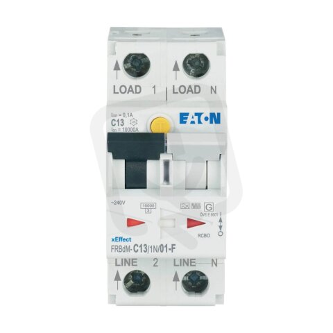 Digitální chránič s jističem 10kA FRBdM-C13/1N/01-F char C 1+N-pól 13A 0,1A
