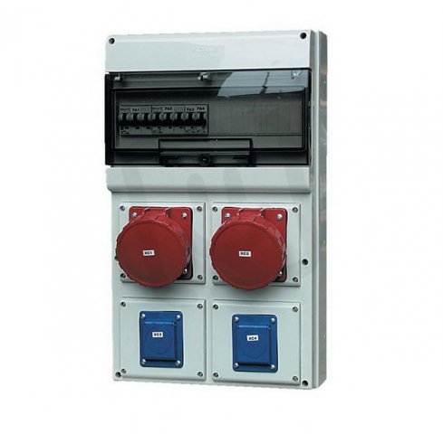 Zásuvková rozvodnice s chráničem D541 2x230V, 1x32A, 1x63A SCAME D541.200110-1