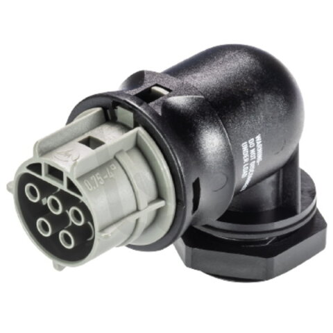 zásuvka vestavná gesis RST, 5-pól, M25, šroubové svorky, úhlová 90°, šedá