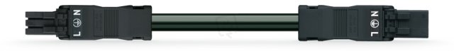Propojovací kabel Eca zásuvka-zástrčka černá 3pól. WAGO 891-8993/005-701