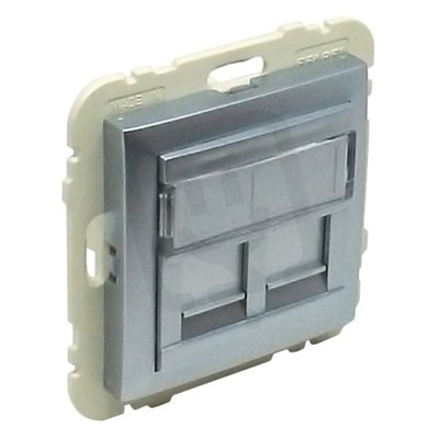 Kryt dvojité datové zásuvky (pro RJ45 konektory) 90442 SAL hliník ELKO EP