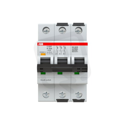 S303P-K25 3 fázový jistič 25 A char. K 25kA ABB 2CDS383001R0517