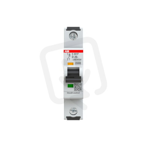 S301P-D25 1 fázový jistič 25 A char. D 25kA ABB 2CDS381001R0251