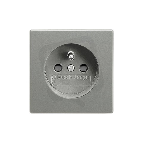 Zásuvka ABB SOLO/BUSCH-AXCENT s ochr. kolíkem, metalická šedá 6619B-A06357803