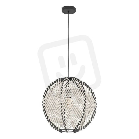 Závěsné svítidlo WAVERTON E27 d480 černá/dřevo/bílá 1X40W IP20 EGLO 44006
