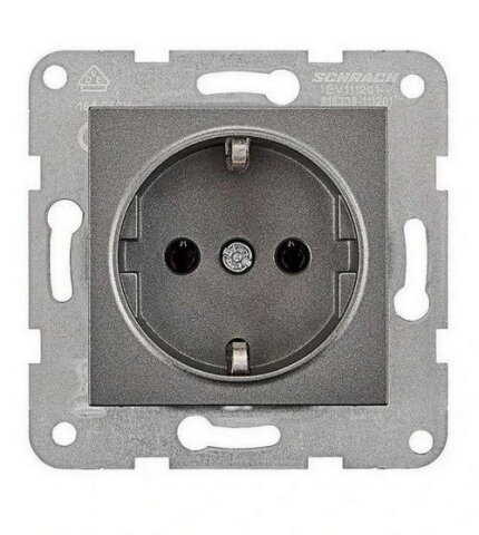 Zásuvka SCHUKO, šroubové svorky, antracit SCHRACK EV111202--