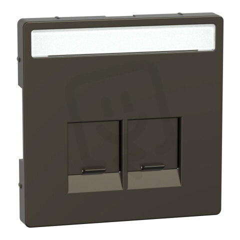 Centrální deska, Merten System D, RJ45 s popisovým polem, mocca, plast