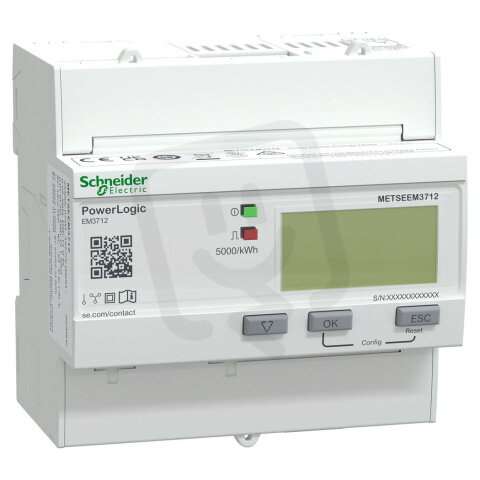 Elektroměr, PowerLogic EM3712, 1-5A MTP, třída přesnoti 0,5S / 1, pulzní výstup