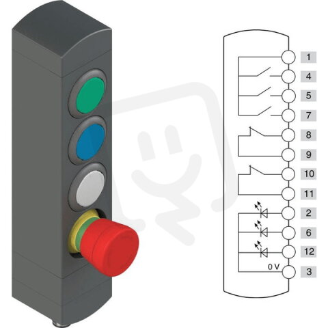 Ovládací jednotka BN 4 prvky (konfigurace A04) Konektor M12,12 pólů, IP65